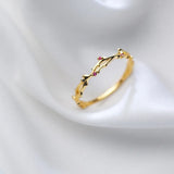 925 Silver Romantic Red Stone Zircon Branch Adjustable Ring