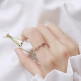 925 Silver Romantic Red Stone Zircon Branch Adjustable Ring