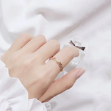 925 Silver Romantic Red Stone Zircon Branch Adjustable Ring