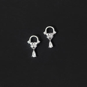 925 Silver Zircon Water Drop Earrings Wedding Jewelry
