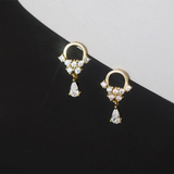 925 Silver Zircon Water Drop Earrings Wedding Jewelry