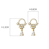 925 Silver Zircon Water Drop Earrings Wedding Jewelry