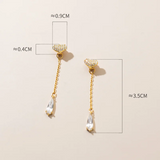 925 Silver Sweet Love Heart Tassel Zircon Earrings