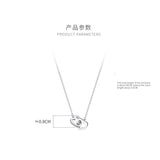 925 Silver Zircon Ring Clasp Heart Pendant Chain Necklace