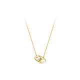 925 Silver Zircon Ring Clasp Heart Pendant Chain Necklace
