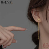 925 Silver Butterfly Tassel Ear Line Earrings