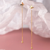 925 Silver Butterfly Tassel Ear Line Earrings