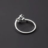 925 Silver Star Zircon Open Ring for Women Golden Plated Jewelry