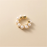 925 Silver Pearl Ear Cuff No Piercing Ear Clip Earrings