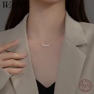 925 Silver Zircon Pendant Necklace Wedding Party Jewelry