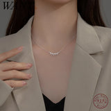 925 Silver Zircon Pendant Necklace Wedding Party Jewelry