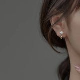 925 Silver Synthetic Pearl Ear Hook Teenager Earring
