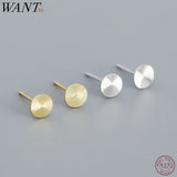 925 Silver Disc Stud Earrings for Women Teens