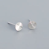 925 Silver Disc Stud Earrings for Women Teens