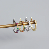 925 Silver Zircon Ear Buckle Earrings for Women Men