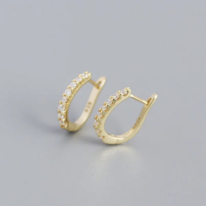 925 Silver Zircon Ear Buckle Earrings for Women Men