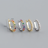 925 Silver Zircon Ear Buckle Earrings for Women Men