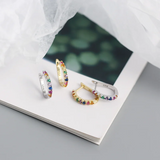 925 Silver Zircon Ear Buckle Earrings for Women Men