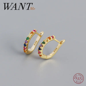 925 Silver Zircon Ear Buckle Earrings for Women Men