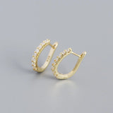 925 Silver Zircon Ear Buckle Earrings for Women Men