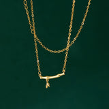 925 Silver Bamboo Pendant Clavicle Necklace Goth Party Jewelry Gift