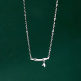 925 Silver Bamboo Pendant Clavicle Necklace Goth Party Jewelry Gift