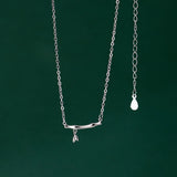 925 Silver Bamboo Pendant Clavicle Necklace Goth Party Jewelry Gift