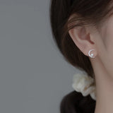 925 Silver Sun Moon Stud Earrings Zircon Charm Party Jewelry