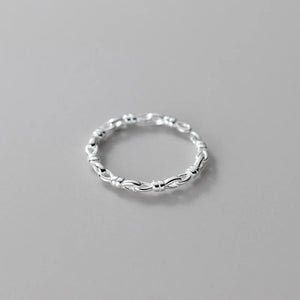 925 Sterling Silver Knot Interlocking Gothic Ring Punk Hip Hop Couple Jewelry