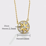 925 Silver Rotating Shell Star Pendant Necklace