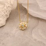 925 Silver Rotating Shell Star Pendant Necklace