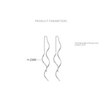 925 Silver Wave Box Chain Long Ear Line for Women Bohemian Piercing Earrings