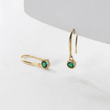 925 Silver Vintage Green Zircon Ear Hook Earrings