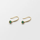 925 Silver Vintage Green Zircon Ear Hook Earrings