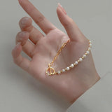 Baroque Natural Pearl 925 Sterling Silver Bracelet