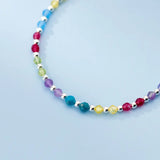 925 Silver Multicolor Glass Ball Bead Bracelet for Women