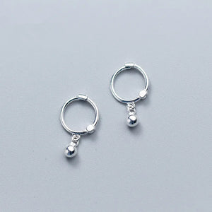 925 Sterling Silver Ball Bead Stud Earrings for Women Ear Clip