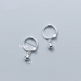 925 Sterling Silver Ball Bead Stud Earrings for Women Ear Clip