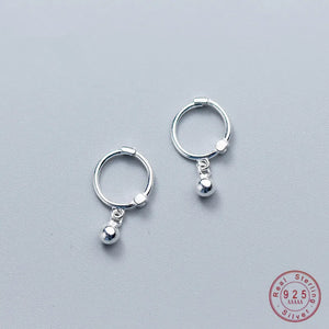 925 Sterling Silver Ball Bead Stud Earrings for Women Ear Clip