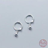 925 Sterling Silver Ball Bead Stud Earrings for Women Ear Clip