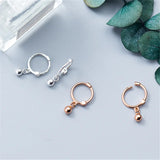 925 Sterling Silver Ball Bead Stud Earrings for Women Ear Clip