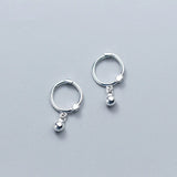 925 Sterling Silver Ball Bead Stud Earrings for Women Ear Clip