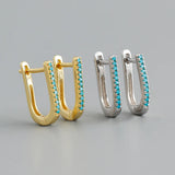 Zircon U Shaped Ear Buckle 925 Sterling Silver Earrings