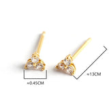 925 Sterling Silver Zircon Clover Stud Earrings for Women Flower Jewelry