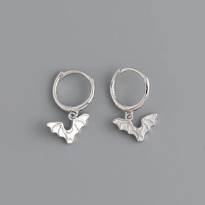 Bohemian Halloween Bat Tassel Stud Earrings 925 Sterling Silver