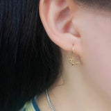 Bohemian Halloween Bat Tassel Stud Earrings 925 Sterling Silver