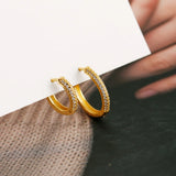 Bohemian Pave Zircon Round Ear Buckle 925 Sterling Silver Earrings
