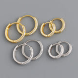 Bohemian Pave Zircon Round Ear Buckle 925 Sterling Silver Earrings
