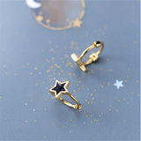 925 Sterling Silver Zircon Star Studs Earrings for Women