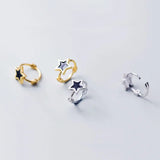 925 Sterling Silver Zircon Star Studs Earrings for Women